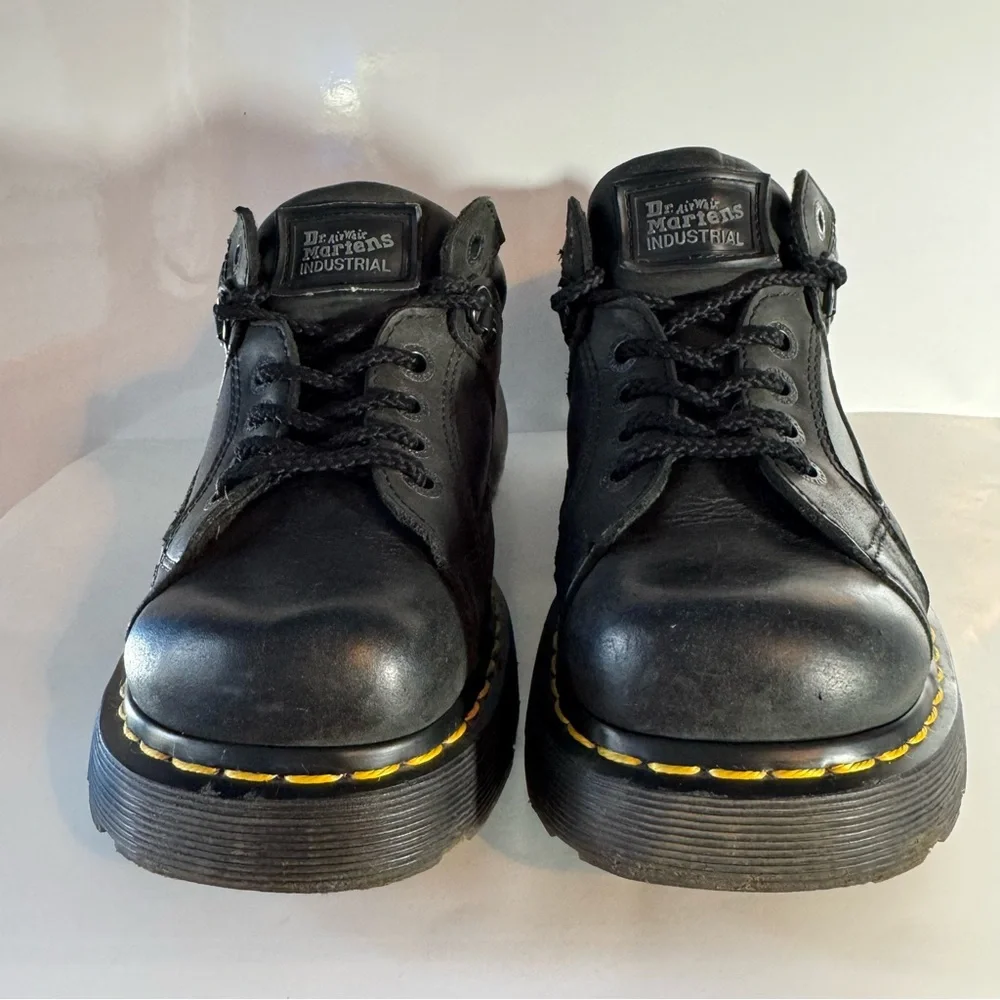 Dr. Martens Doc Air Wair 7A16 Industrial 
Black Leather Shoes US Men 9/Women 10 - Picture 2 of 14